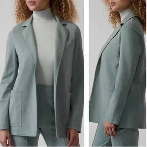 Athleta Eastbound Ponte Stretch Knit Open Front Blazer Jacket Sage Green Size 10